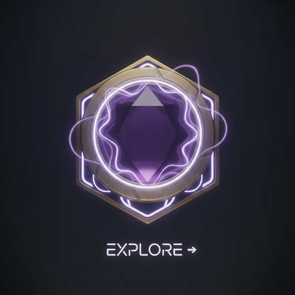 A faintly glowing amethyst crystal lens set in a brass frame.
